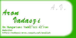 aron vadaszi business card